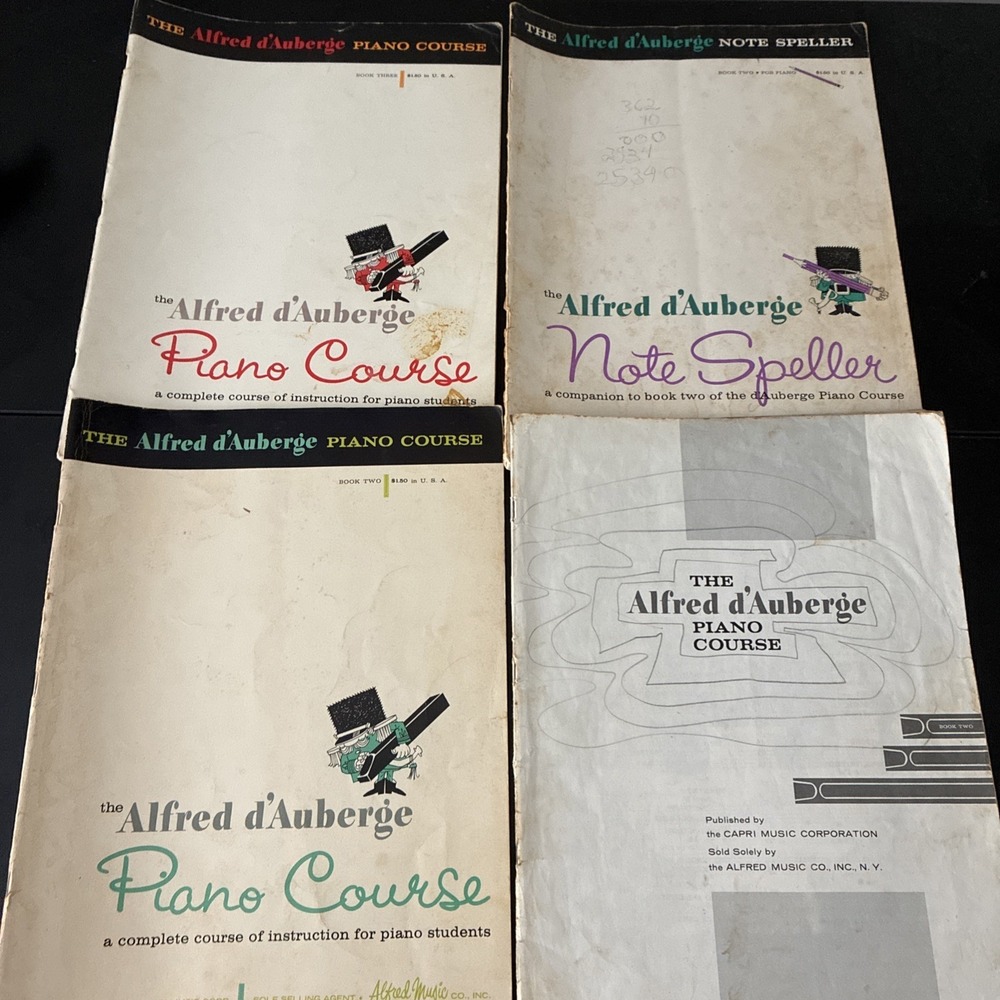 VTG Alfed D'Auberge Piano Course Books 2&3,note Speller Book One And Book Two